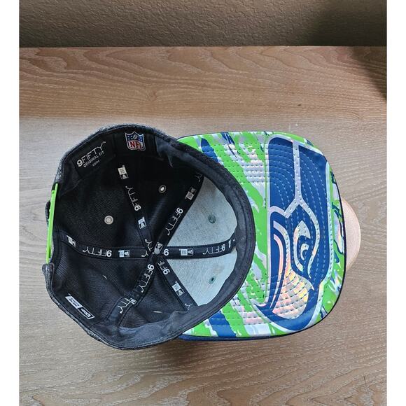 Seattle Seahawks NFL New Era 9Fifty Original Fit Snapback Hat Cap OSFM - Picture 2 of 6